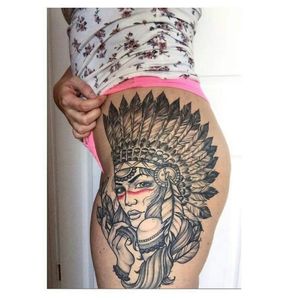 @msanspitier #girl #tattoo #legtattoo #blackandgrey