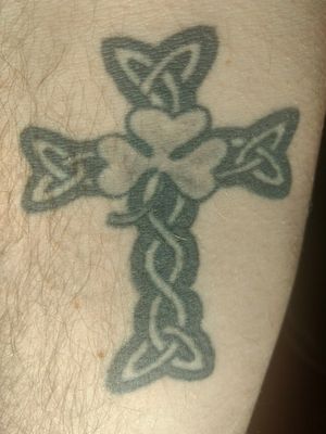 Celtic cross with clover