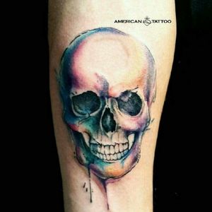 #watercolor #watercolortattoo #skull 