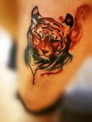 Watercolored tiger