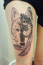A wolf/dreamcatcher for a young lady who lost someone to cancer (hence the ribbon)