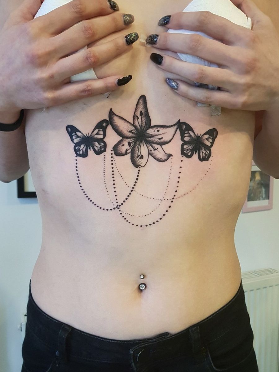 Tattoo uploaded by Courtney Levitt • Lillie and butterflies • Tattoodo