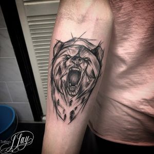 Bear tattoo by Tattoo J-Jay#bear #beartattoo #animalhead 