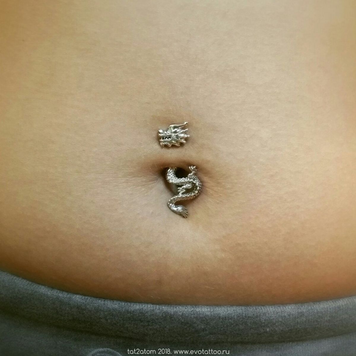 Tattoo uploaded by Вадим • Украшение для пирсинга пупка - дракон ...