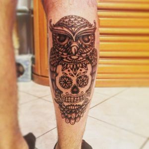 #skull #mexican # tattoo #gufo #italianboy #blackandgrey 