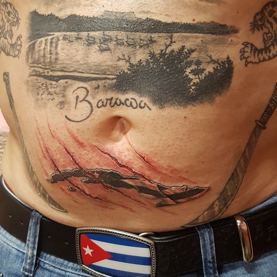 Cuban flag freehand for Javier  World Map Tattoo Studio  Facebook