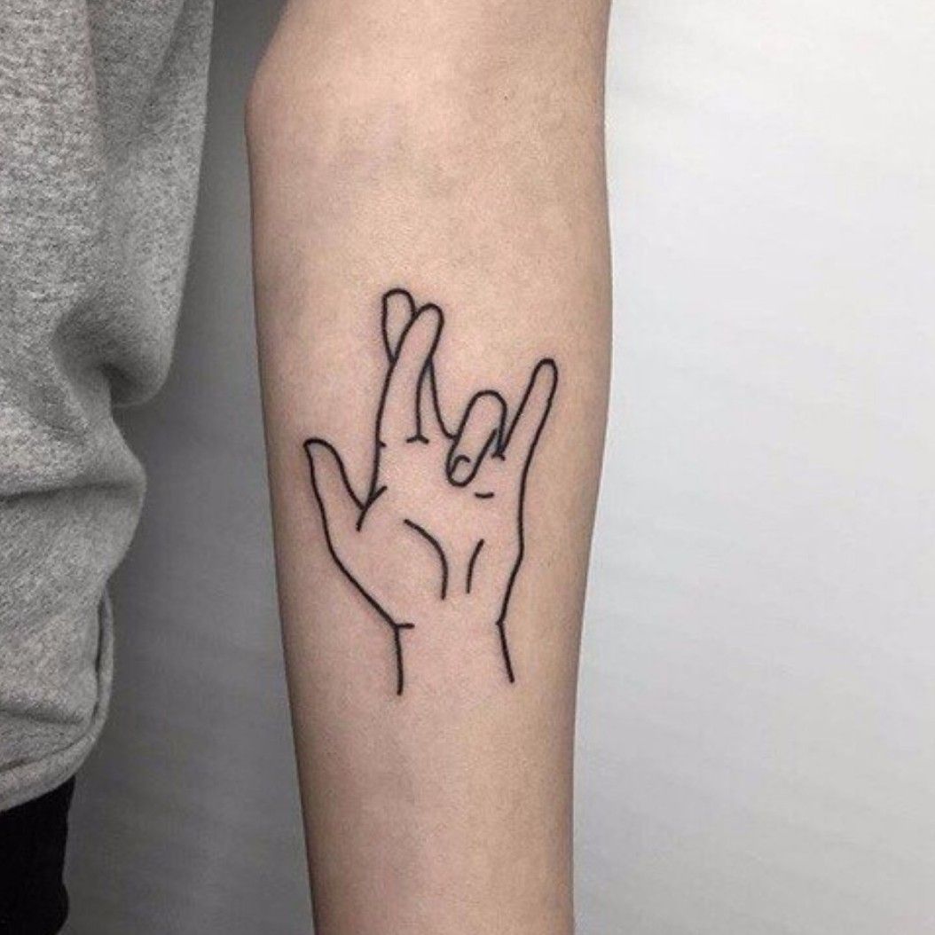 Peace And Love Symbol Hand Tattoos