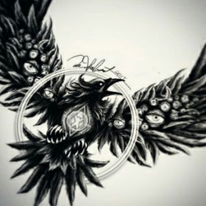 Crow tattoo design #customtattoo #crow #raven #surrealism #blackandgrey #blackwork #darkartists #tattoo