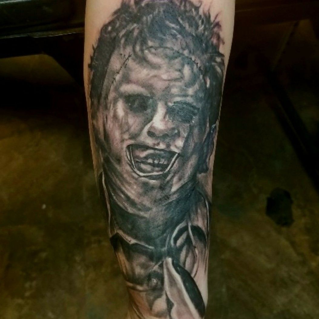 Tattoo uploaded by Robin Lasky • Gunner hansen leatherface part ofa horror  sleeve • Tattoodo