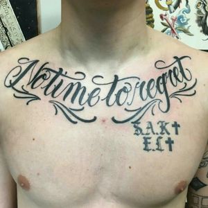 No Time To Regret - #letteringtattoos #letteringtattoo #lettering #letteringinspiration #traditionaltattoos #Tattoodo #tattoooftheday 