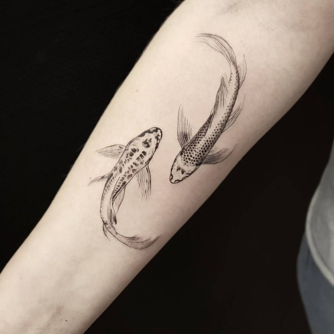 realistic koi fish tattoo