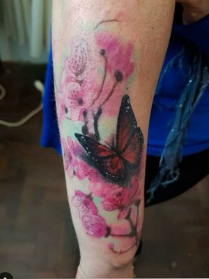 Mariposa y Sakura #buterfly #SakuraTattoo #fullcolor 