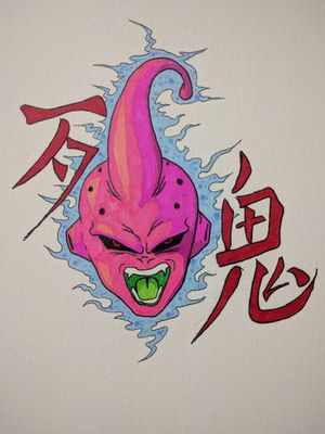 Wicked Evil! Paying homage to one bad ass savage. #dbztattoo #majinbuu #Tattoodo #anime #prismacolors #ink