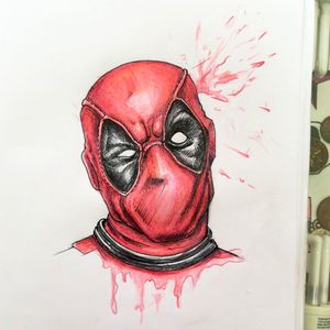 #deadpool #drawing by K Can't wait to tattoo this cheeky dude