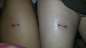 my best friend and I gave each other matching tattoos. awesome experience. my first time. tattooing 