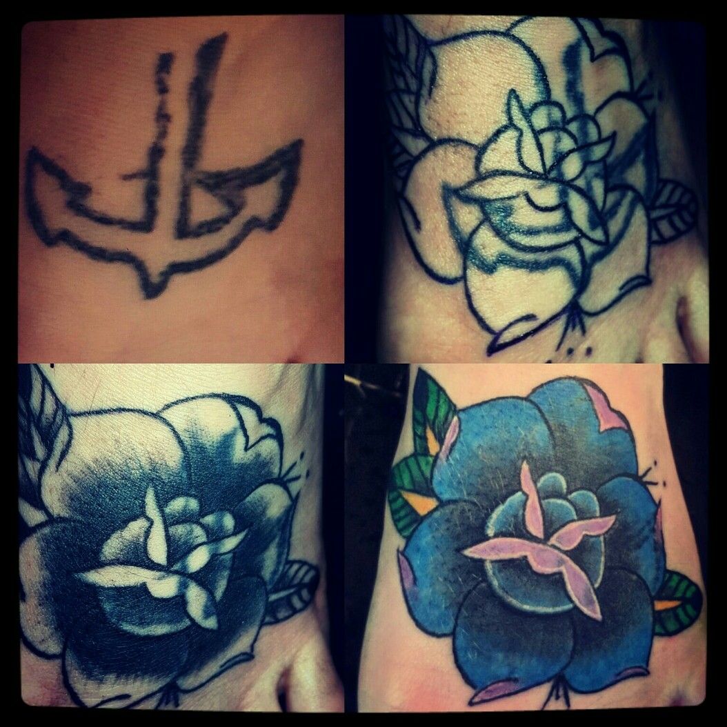 Cover up anchor tattoo anchor sea turtle turtle  hibiscus coverup  tattoo  Cover up tattoos Tattoos Anchor tattoo