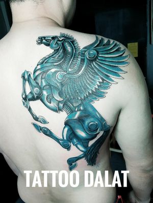 Metal pegasus tattoo#pegasustattoo #dalattattoo #tattoodalat #nguyentattoostudio