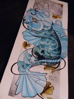 Neo Japanese koi #tattooartist #koifish #illustration #neojapanesetattoo #naokotattoo #artwork #koicarp #japanesetattoo #fullcolor #cheyennetattooequipment #France #Paris #colorful #art #aquarelle #inked #inkedup #painting #paint 