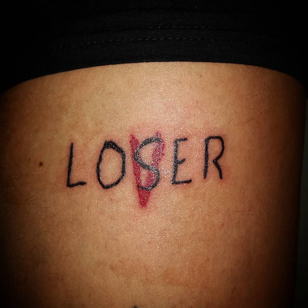 Tattoo uploaded by Virginia • Welcome to the Losers' Club . . . . . # tattoo #ink #tattoopavia #tattoomilano #script #it #itmovie #pennywise #pennywisetheclown #dancingclown #cartoon #cartoontattoo #illustration #illustrationtattoo #illustrative ...