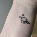 Saturn and a star Space, planet