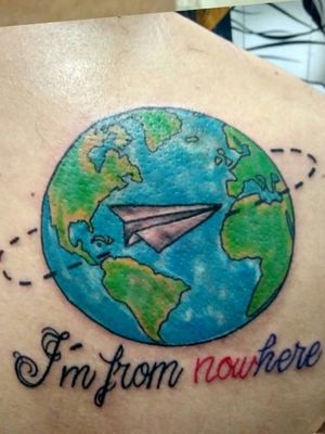 I'm from nowhere#travelling #travel #world #wanderlust  #colortattoo #colorful #Paperplane 