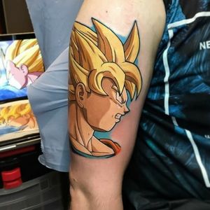 Vegeta tattoo located on the inner forearm.