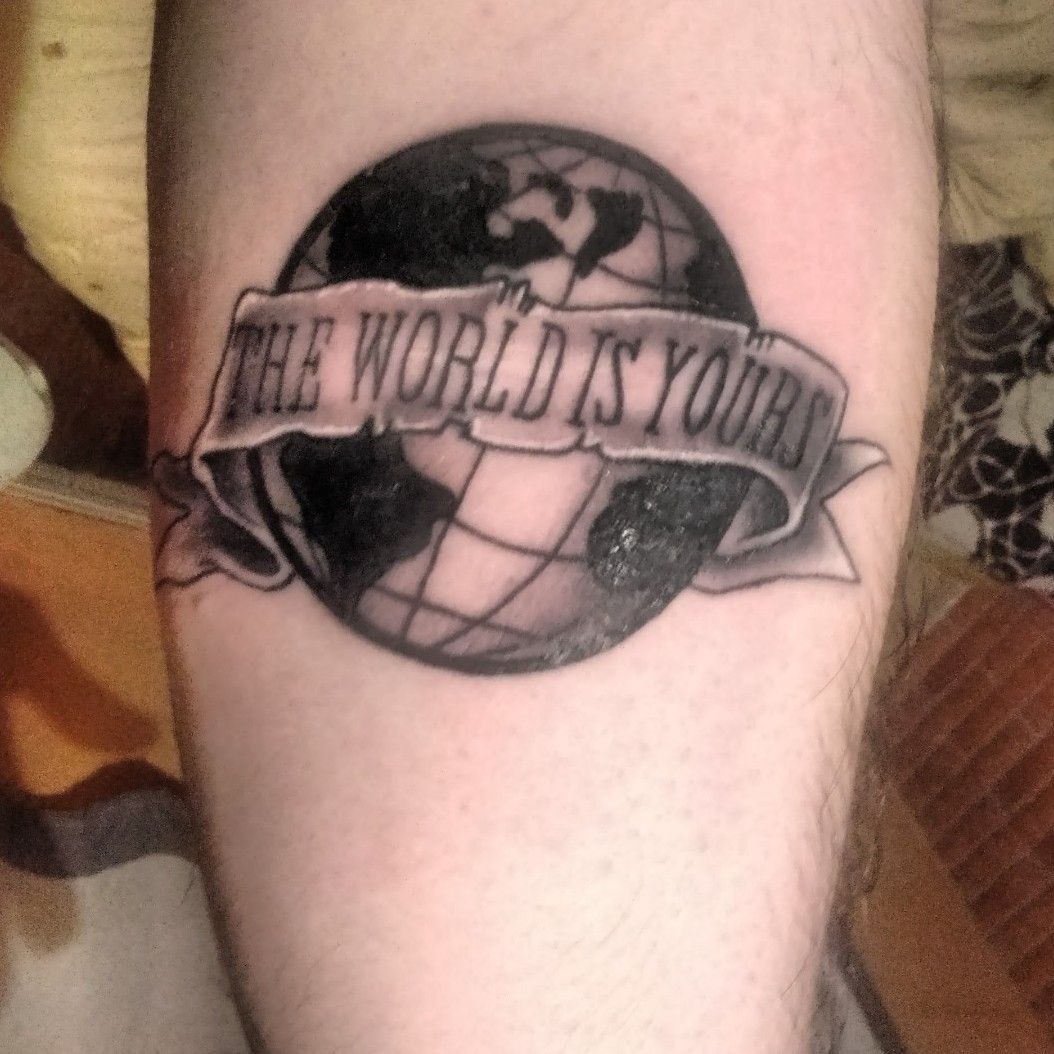 Tattoo uploaded by cchavez347 • The world is yours statue, scarface •  Tattoodo