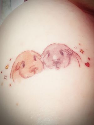 My two guinea pigs. Yuki and Kibo. Did by seoeon tattoo at Désolée Papa in Paris.