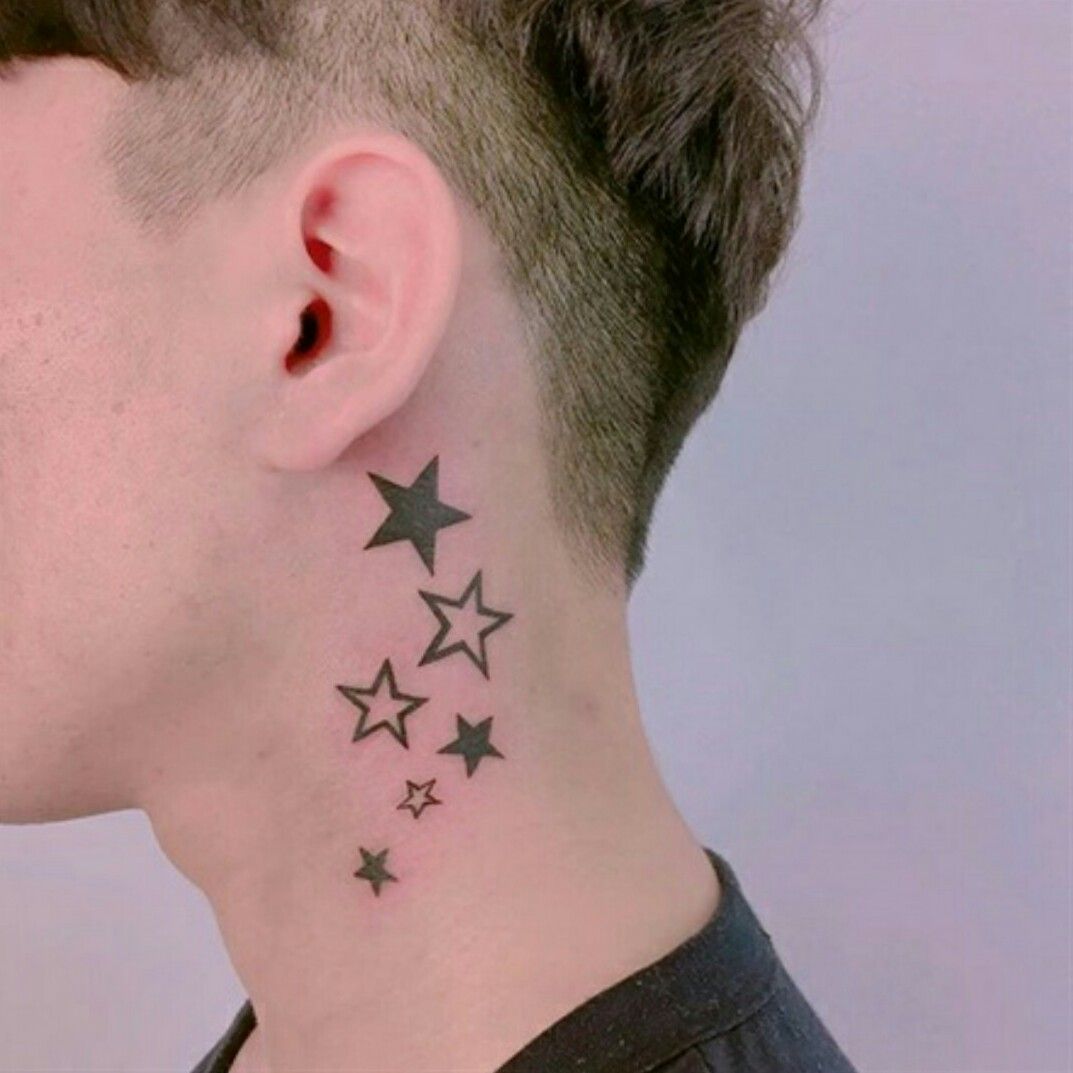 star tattoo designs for men on neck