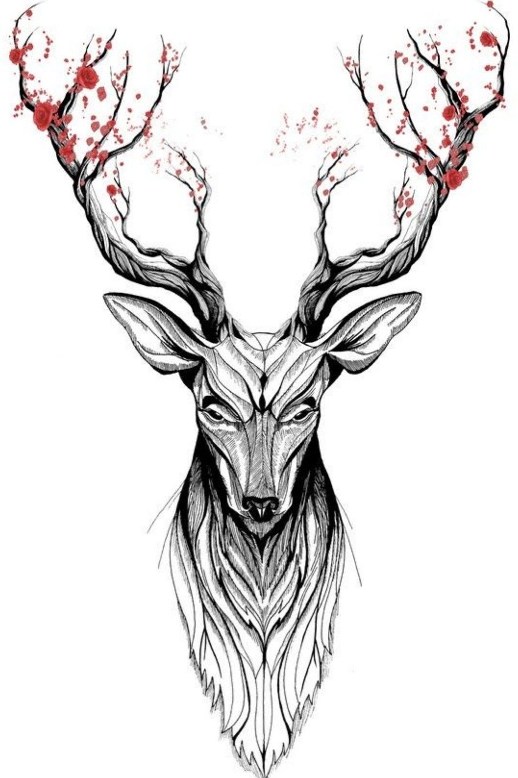 Top 86+ deer sketch tattoo - in.eteachers