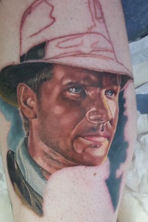 Indiana Jones and the temple of doom...#realism #realistictattoo #tattoo #tattooart #portrait #realism 