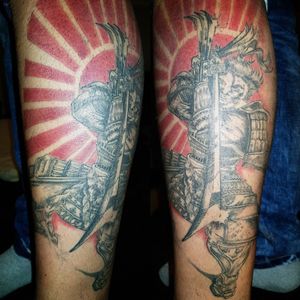 Wolverine samurai with one year old Custom tattoo design 
