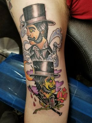 #traditional Jekyll and Hyde piece done at Fallen Heroes Tattoo in Colorado Springs 