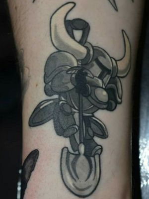 Shovel Knight - another element added onto gaming sleeve in progress! #Gaming #gamingtattoo #shovelknight #rpg #gamers 