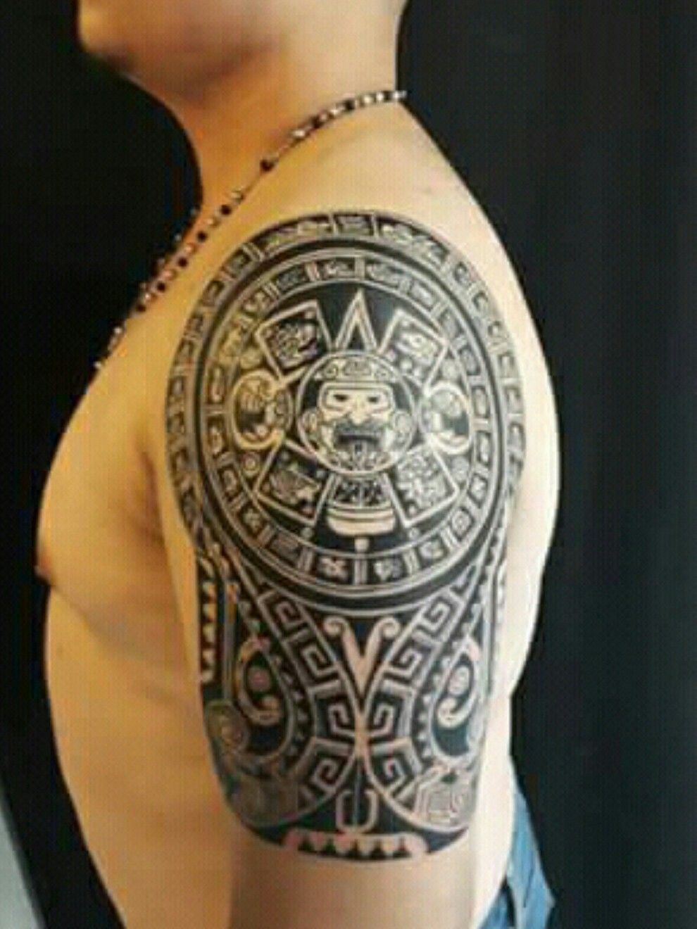 Aztec calendar chest tattoo masculine tattoo ideas  Tribal tattoos for  men Aztec tattoo Aztec tribal tattoos