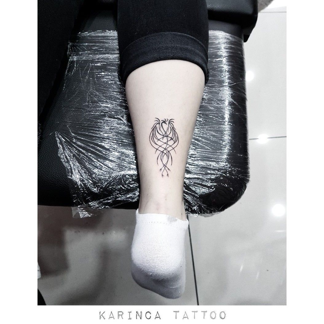 Tattoo uploaded by Bahadır Cem Börekcioğlu • Phoenix Instagram:  @karincatattoo #phoenix #leg #small #minimal #little #tiny #girls #tattoo # tattoos #tattoodesign #tattooartist #tattooer #tattoostudio #tattoolove  #tattooart #istanbul #turkey #dövme ...