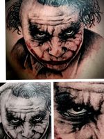 Joker I added to an ongoing backpiece #Joker #MarvelTattoos #batmanjoker #gotham 