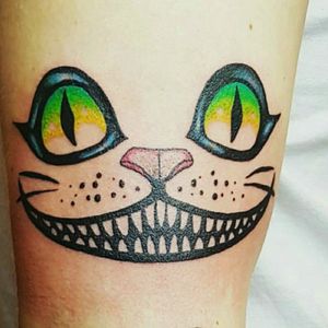 Bigger Cheshire Cat for Viktor. 😼👀#tattoo #oslo #norway #werkentattoostudio @andre_werken_tattoo