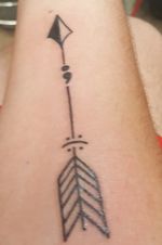 Mental health awareness tattoo. Arrow Head is Bipolar awareness and the semicolon is suicide awareness. 
