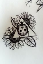 Ladybug sunflower design