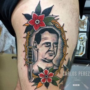 The Tattooed King Frederik IX on my thigh done by my friend Carlos Perez. #Tattoo #CarlosPerez #Danish #King #Tattooftheday #Philly 