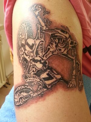 My first Ink. Drawn by myself in memory of my dad #motocross #dirtbike
