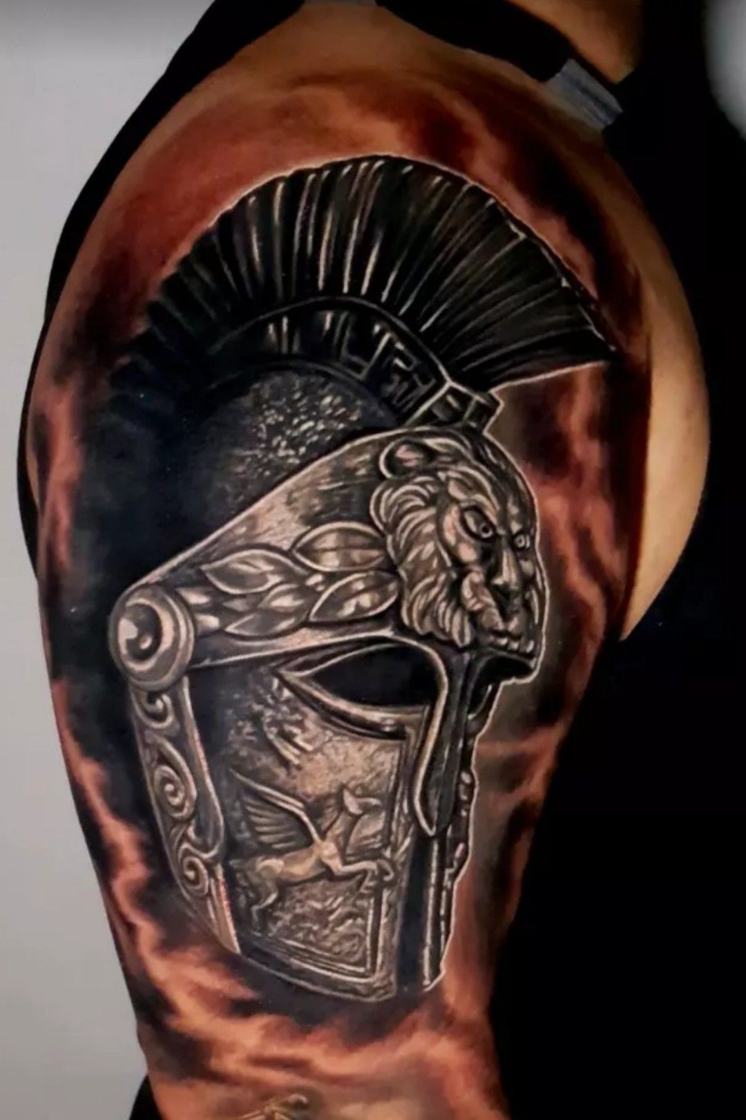 Гладиаторский шлем тату