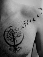 #chesttattoo #balckwork #tattooed #treeoflife #enso #birdstattoo #