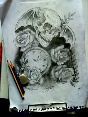 #art #skull #drawing #tattoodo #tattoidea #ink #inprogresstattoo #sketch #sketchbook #sketching #loveart #tattoartist #ink #masterpiece #artwork #artist #instadraw #instagram