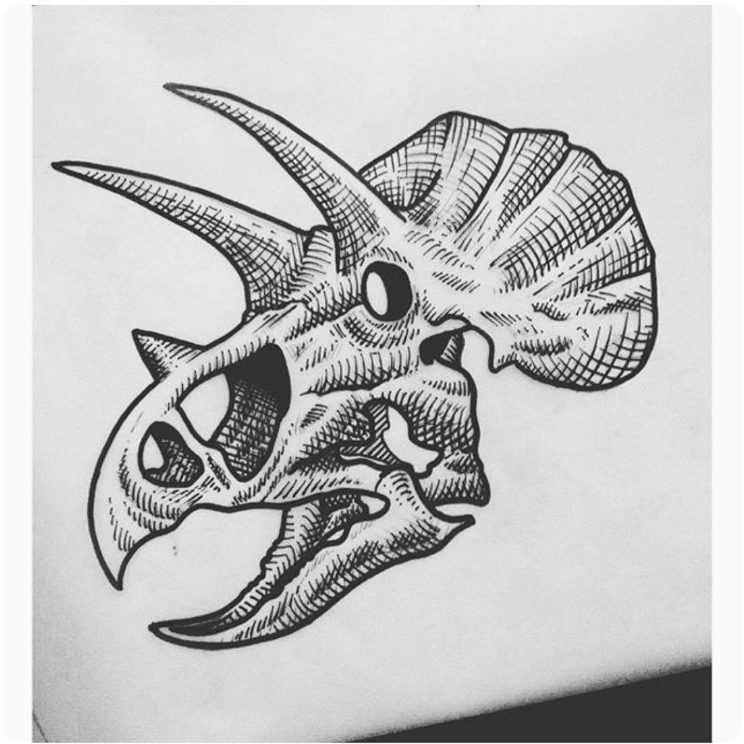 Tattoo uploaded by Chantelle Molnár  Triceratops skull  Tattoodo