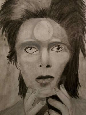 My first portrait of David Bowie#davidbowie #portait 