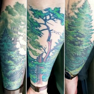 My PNW tree tattoo on my forearm