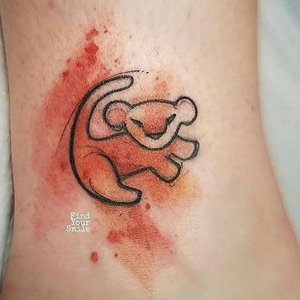 Tarnis Designs  Cute watercolour lion king tattoo today  Facebook