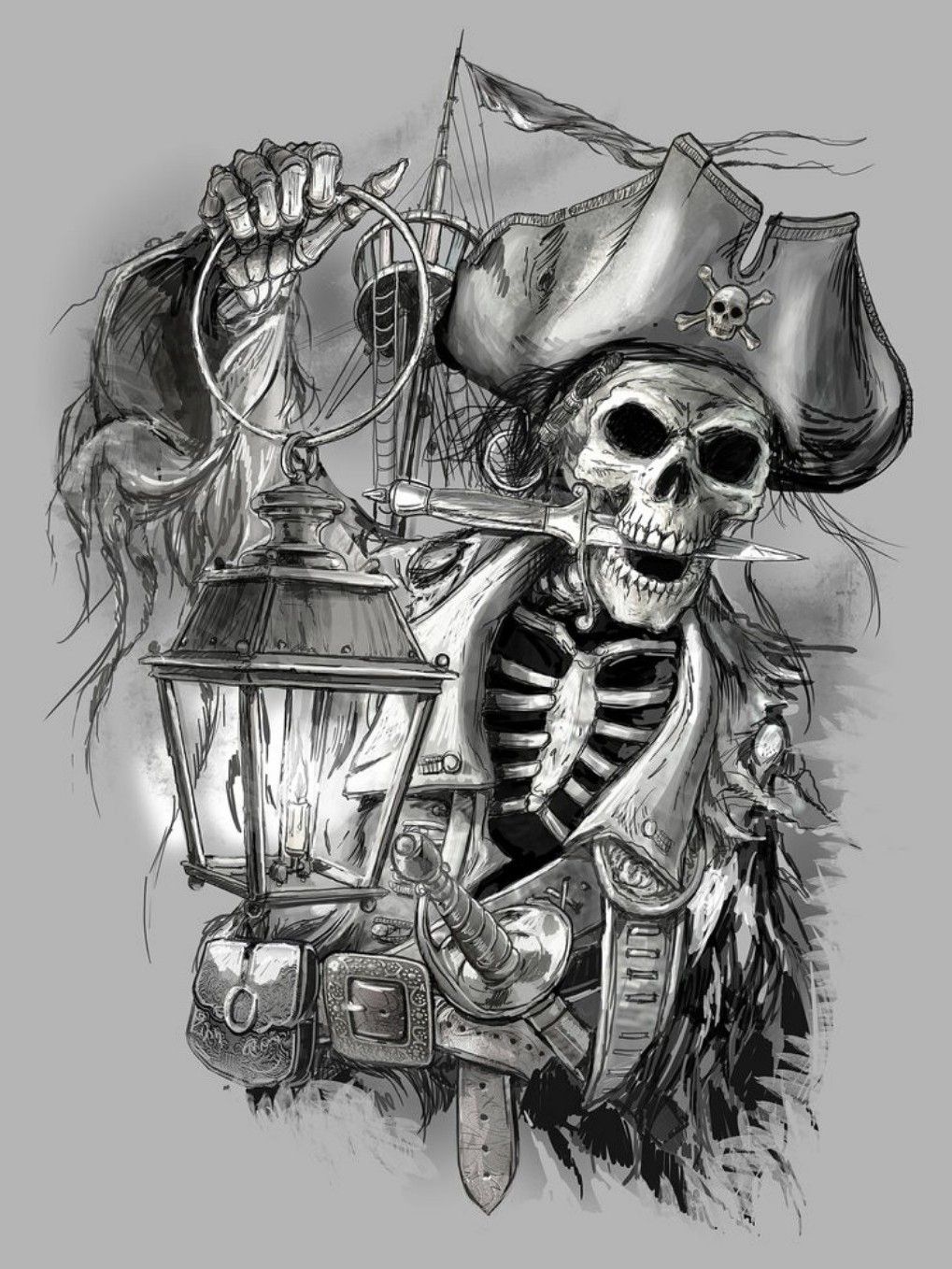 Vector Set of Pirate Skulls  Pirate symbols Pirate skull Pirate tattoo